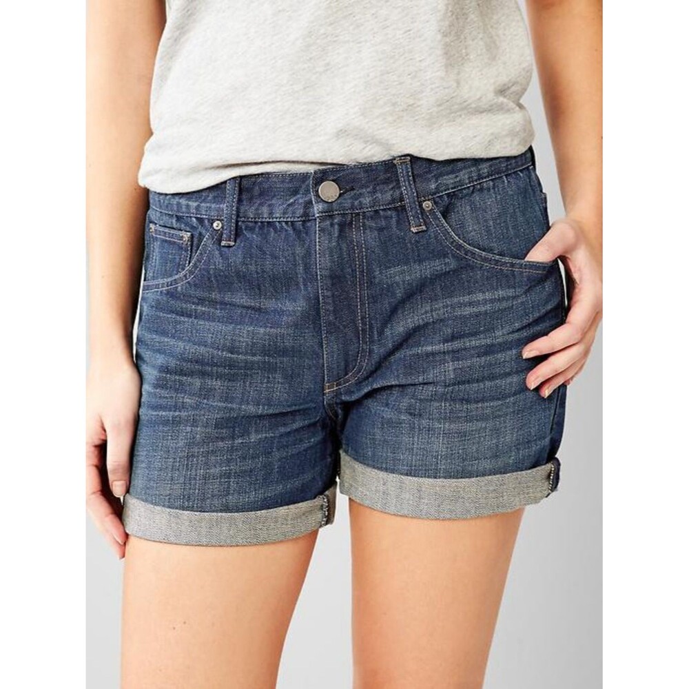 GAP Sexy Boyfriend Blue Cuffed Denim Jean Shorts. 27 Regular. 27R. 4.
